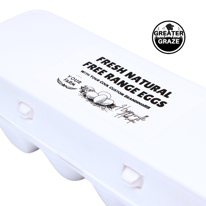 Customized White Egg Cartons (25pack/ 50pack/ 100pack)