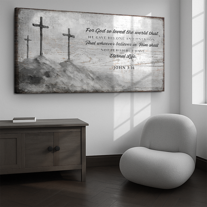 John 3:16: For God So Loved The World - Wall Art