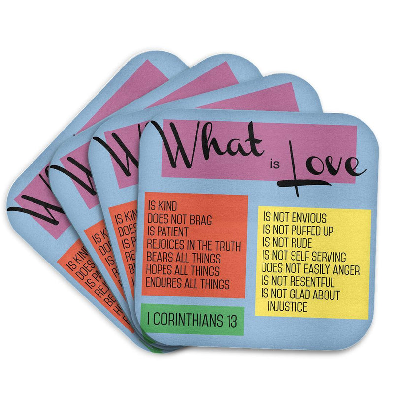 3dRose TNMGraphics Scripture - What is Love Scripture Corinthians 13 - Coasters