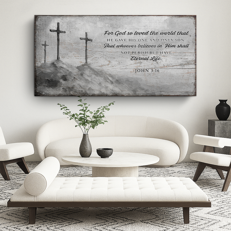 John 3:16: For God So Loved The World - Wall Art