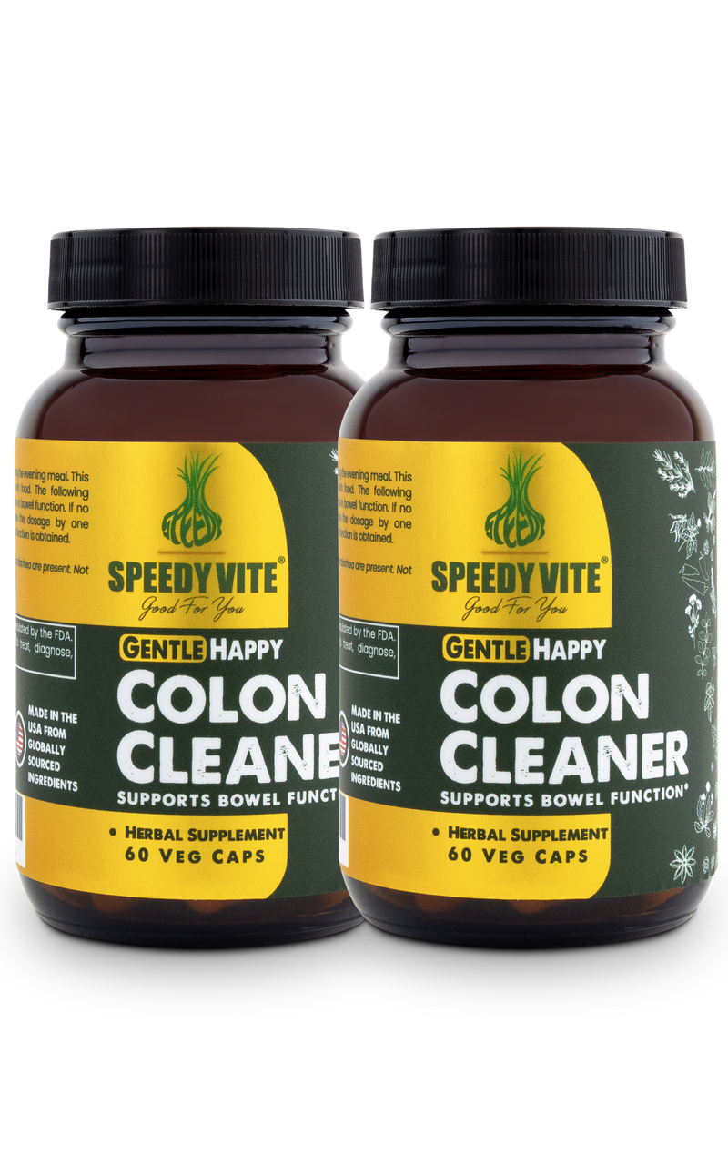Colon Cleaner Gentle - Happy Colon (60 Veg Caps) | Supports Regularity & Natural Elimination* | SpeedyVite® - FREE SHIPPING