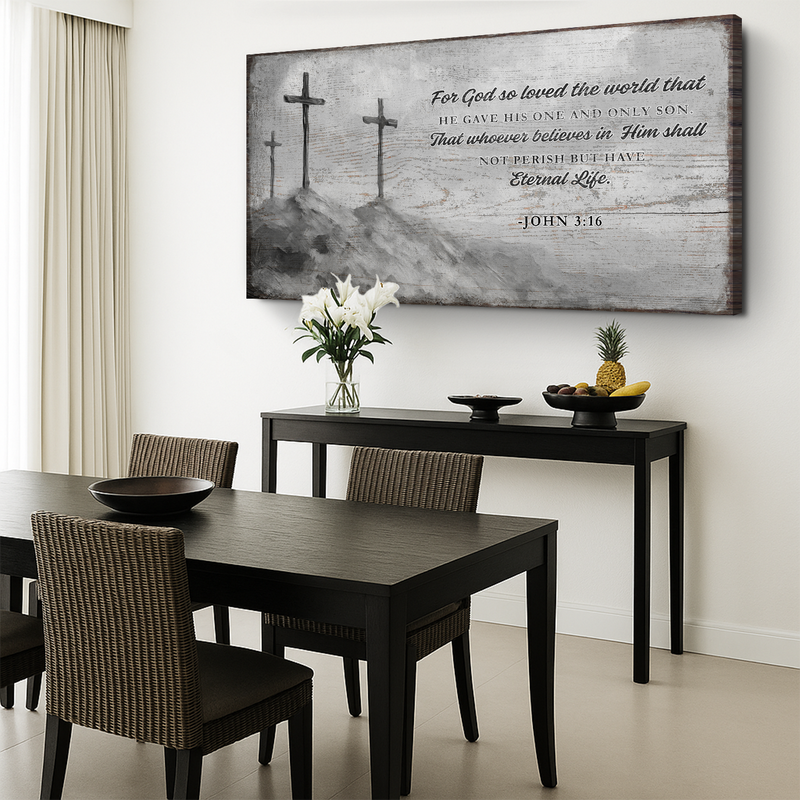John 3:16: For God So Loved The World - Wall Art
