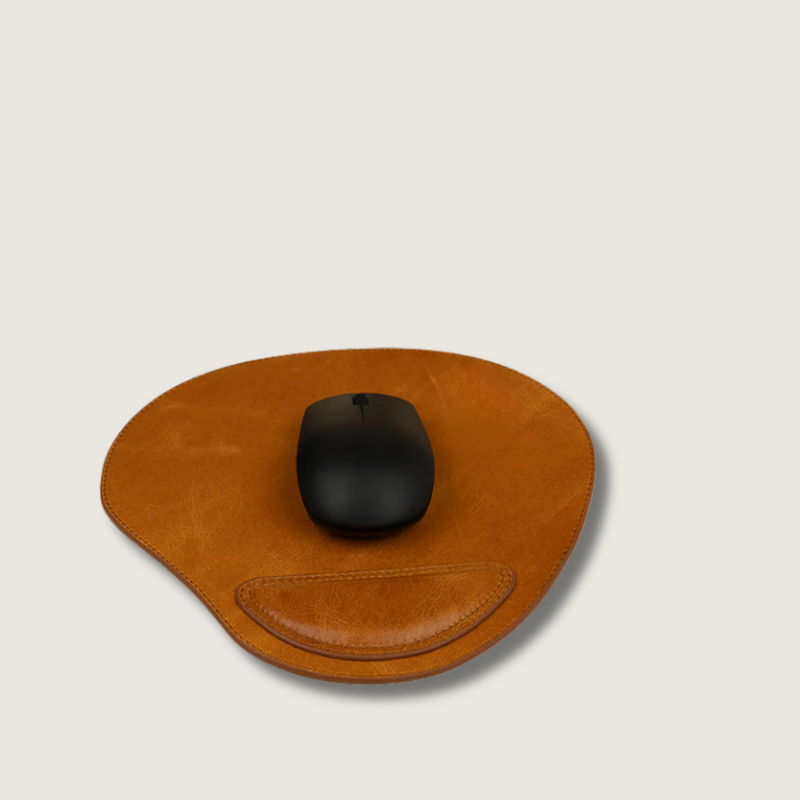 Ergonomic Leather Mouse Pad with Wrist Support - Brown - Portland