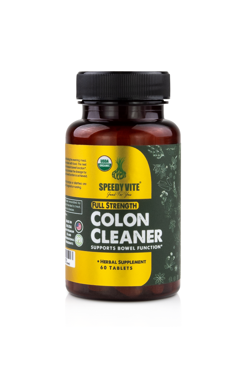Colon Cleaner - Organic Full Strength (60 Tablets) | USDA Organic Colon Cleanse to Support Regularity* | SpeedyVite® - FREE SHIPPING