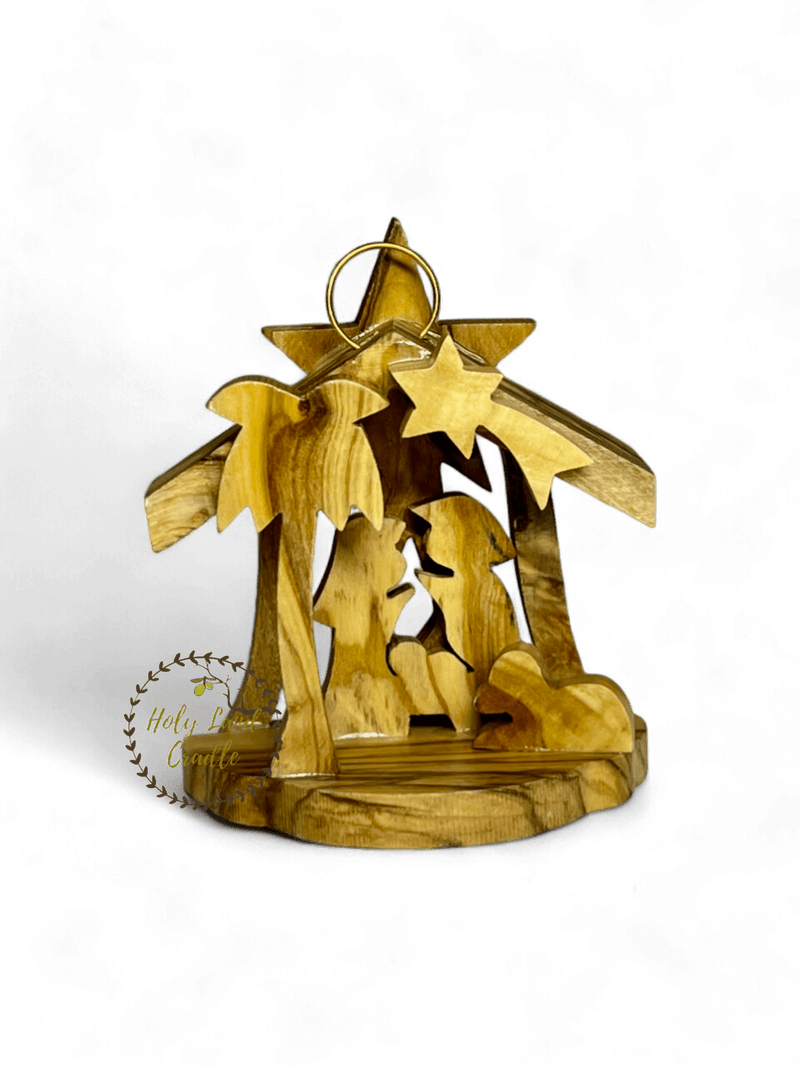 Olive Wood Ornament with Bell & Star Shape Wall