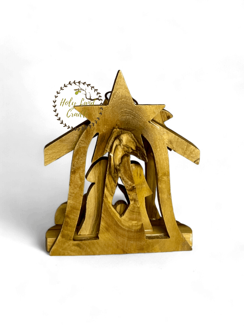 Olive Wood Ornament with Bell & Star Shape Wall