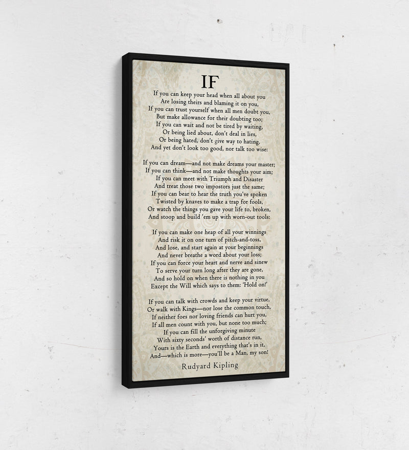 If Poem Canvas Wall Art | Rudyard Kipling Inspirational Graduation Gift