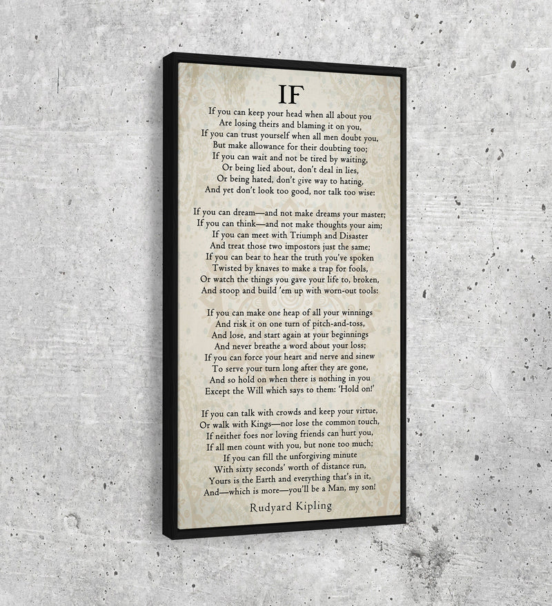 If Poem Canvas Wall Art | Rudyard Kipling Inspirational Graduation Gift