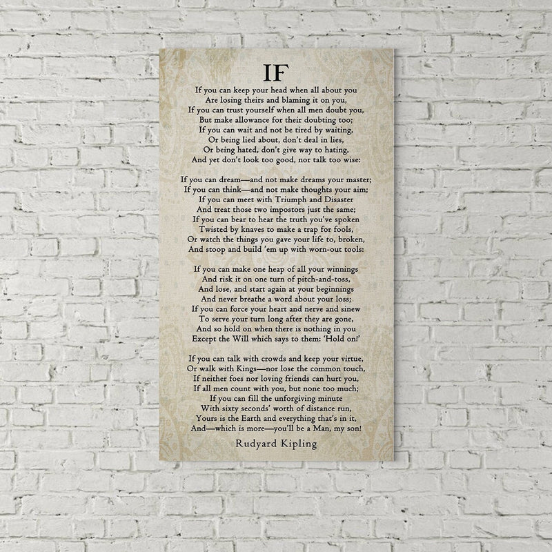 If Poem Canvas Wall Art | Rudyard Kipling Inspirational Graduation Gift
