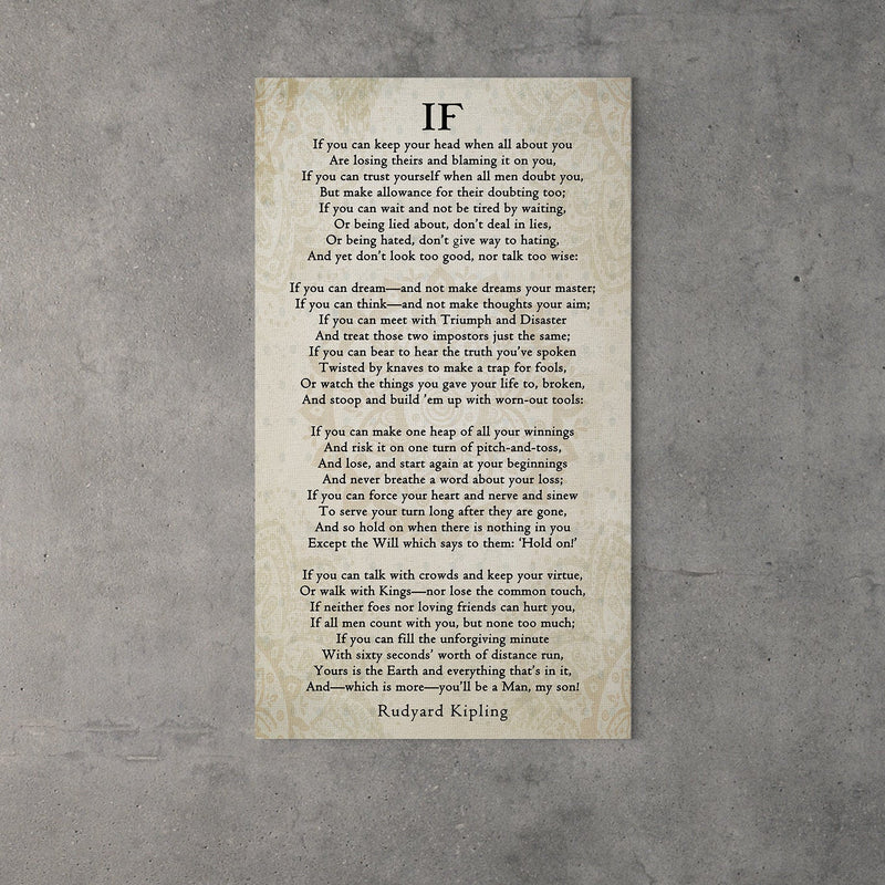 If Poem Canvas Wall Art | Rudyard Kipling Inspirational Graduation Gift