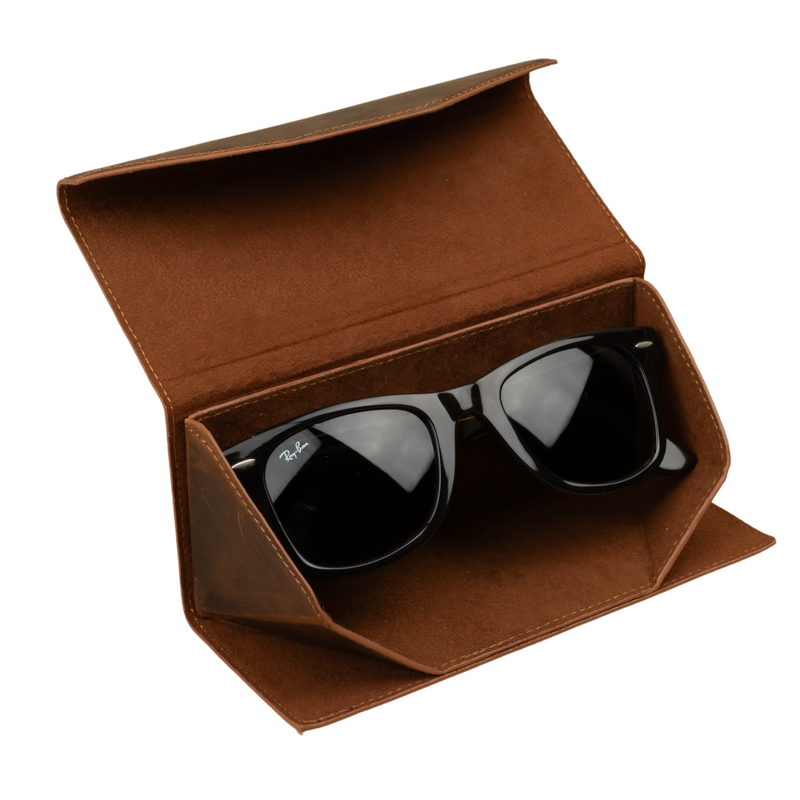 Luxury Leather Sunglasses Case - Dark Brown - Louisville