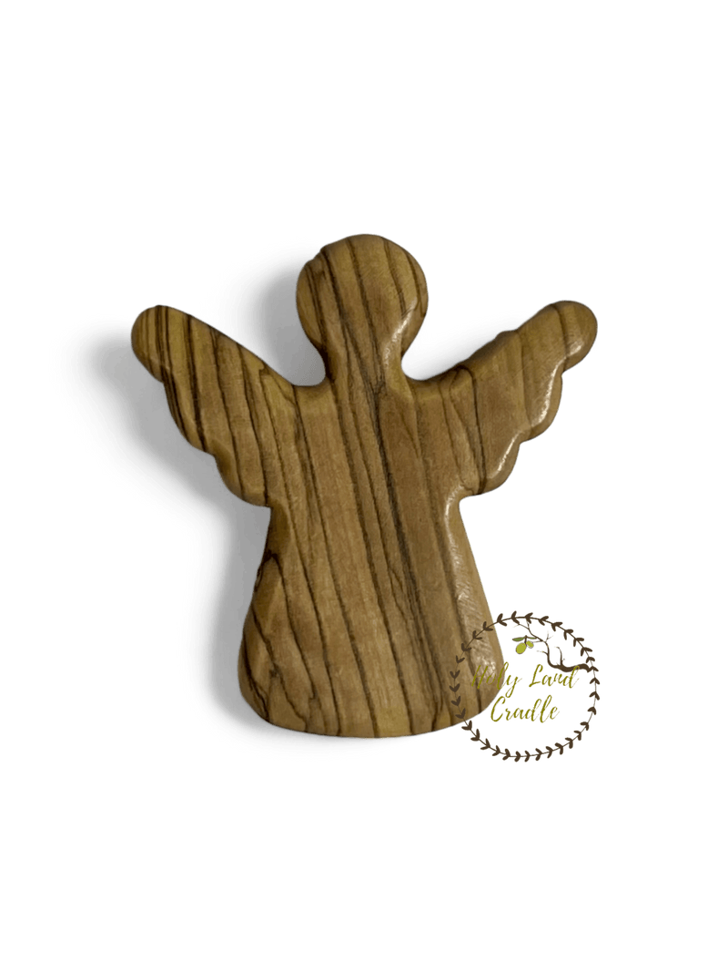 Olive Wood Angel Magnet – Set of 2