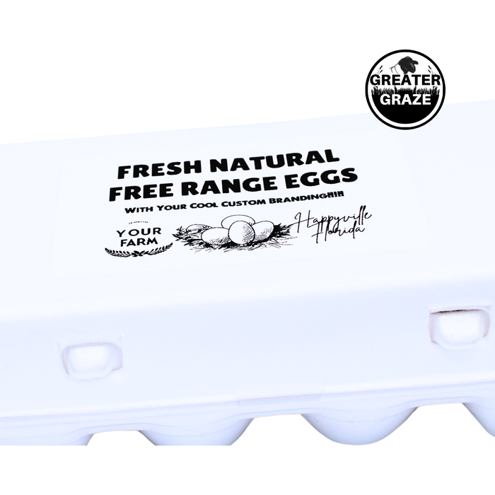 Customized White Egg Cartons (25pack/ 50pack/ 100pack)
