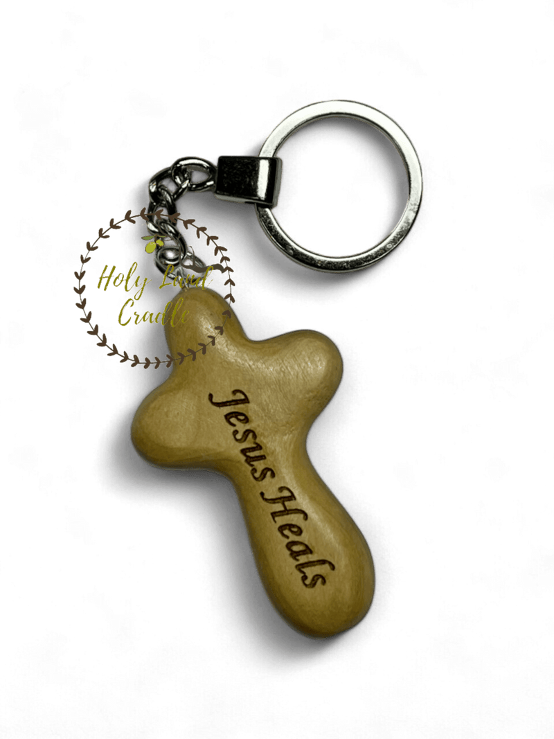 Olive Wood Key chain cross