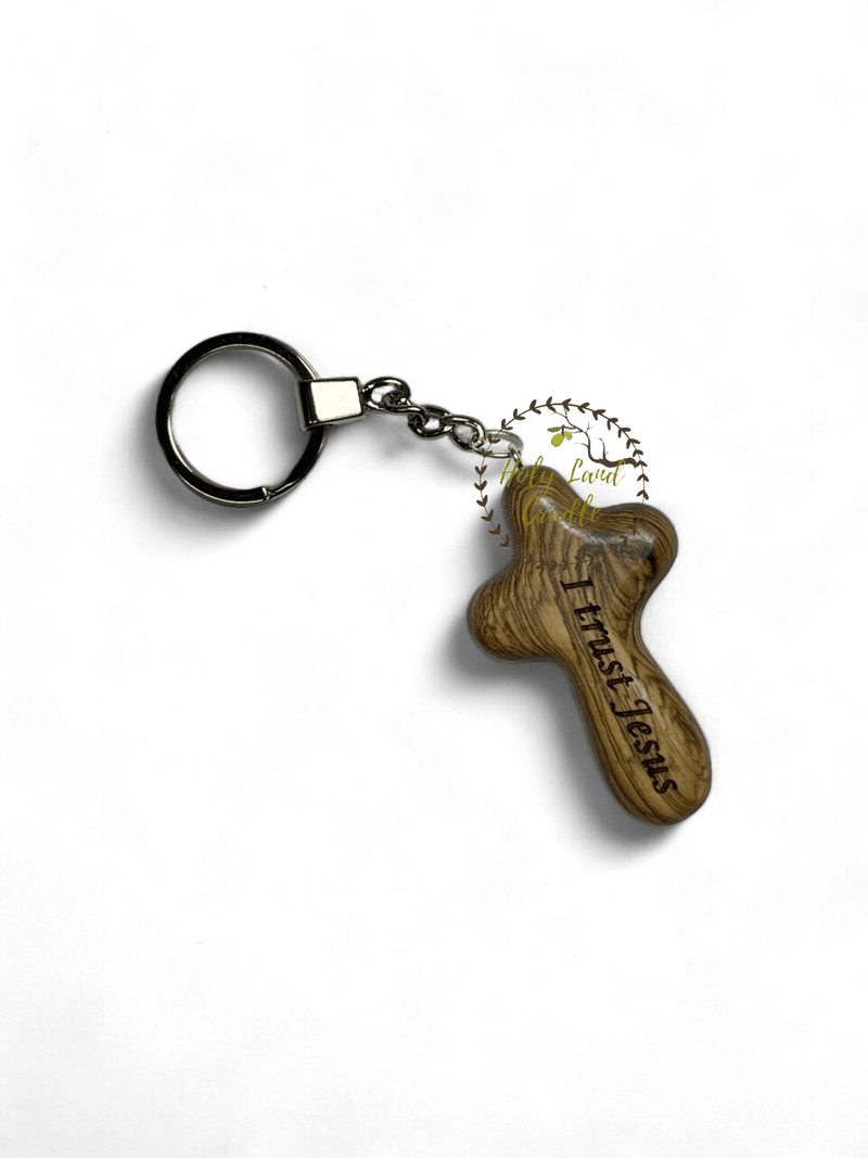 Olive Wood Key chain cross
