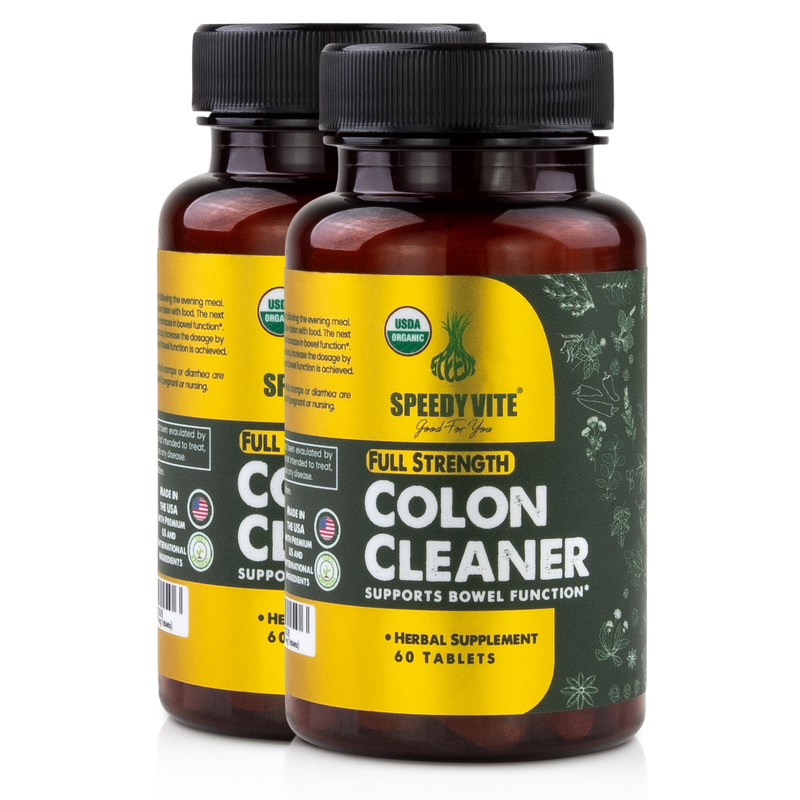 Colon Cleaner - Organic Full Strength (60 Tablets) | USDA Organic Colon Cleanse to Support Regularity* | SpeedyVite® - FREE SHIPPING
