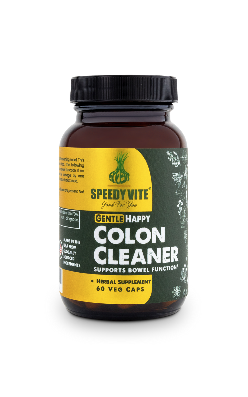 Colon Cleaner Gentle - Happy Colon (60 Veg Caps) | Supports Regularity & Natural Elimination* | SpeedyVite® - FREE SHIPPING