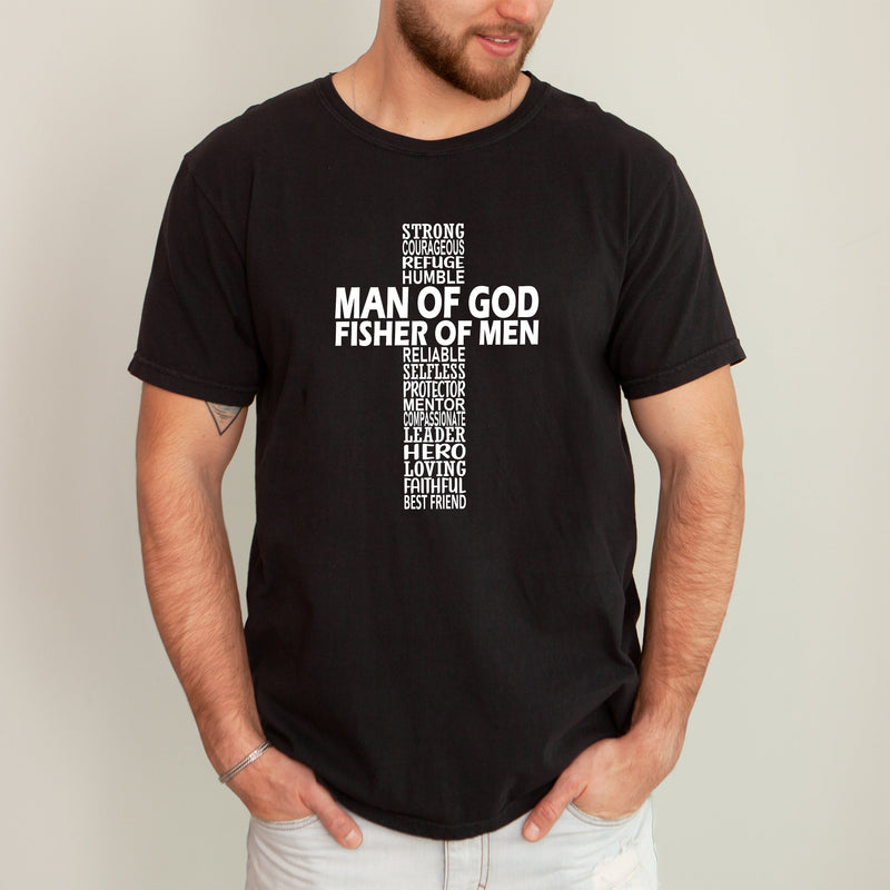 Man Of God, Fisher Of Men, Gospel, Jesus, Christian Faith Graphic Comfort Colors Tee