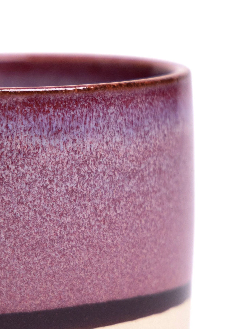 Burgundy Ceramic Plant Pot and Saucer