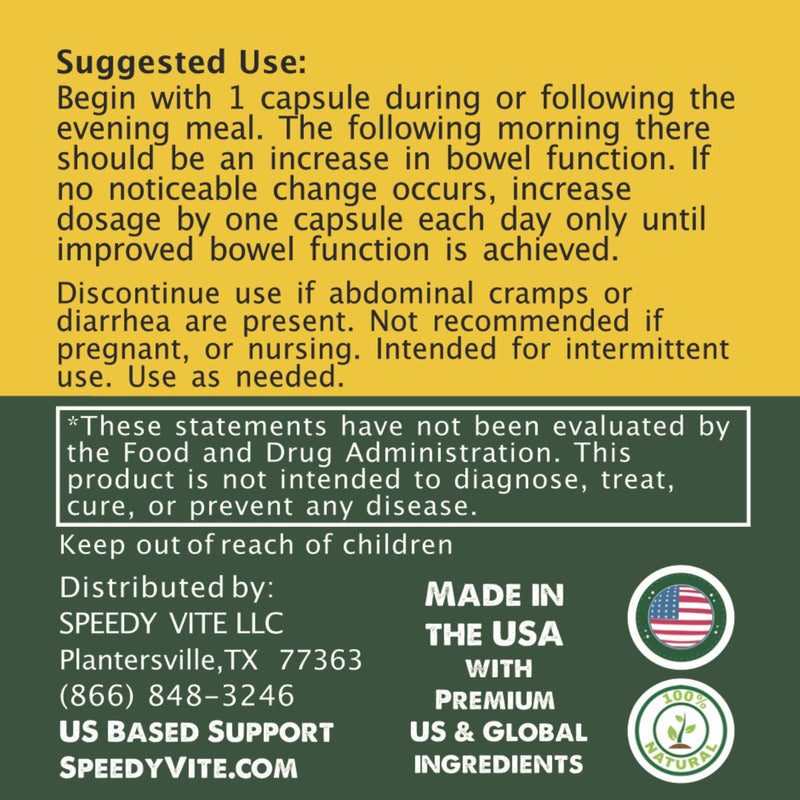 Colon Cleaner (Max Strength) Turkey Rhubarb - 120 Veg Caps | Supports Bowel Function* | SpeedyVite® - FREE EXPEDITED