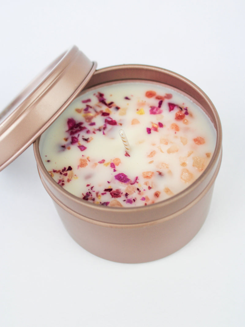 Unlabeled 4 oz Botanical Soy Wax Candles - Party Favors