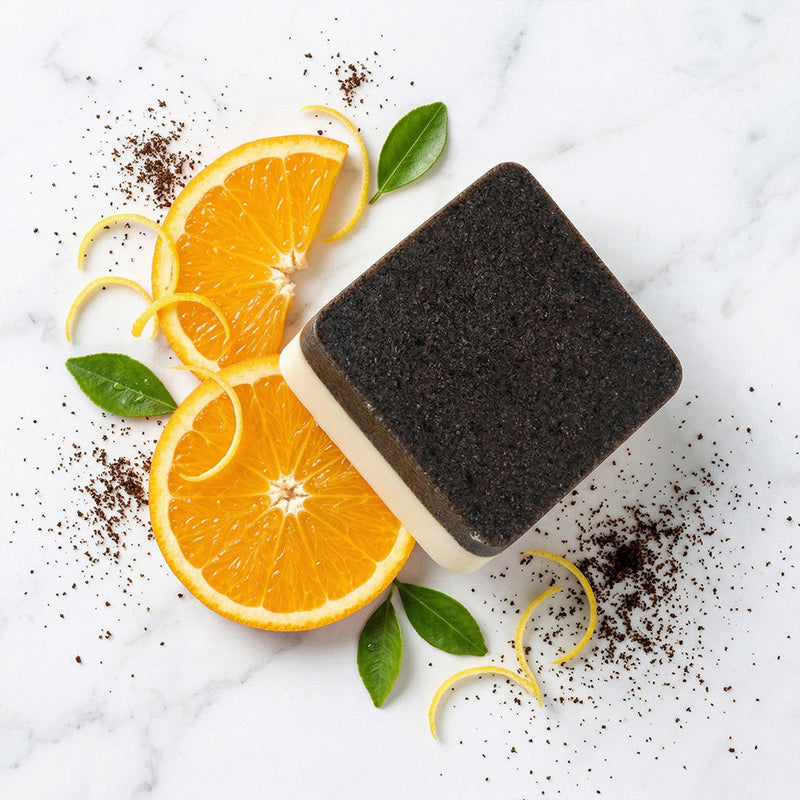 Citrus & Bubbles Coffee Soap — 2-in-1 Exfoliating Bar