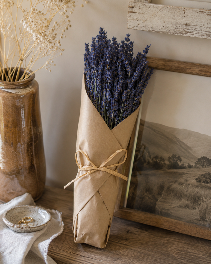 Dried Lavender Bundle – Lavender Gift for Her, Hand Wrapped California Lavender Bouquet