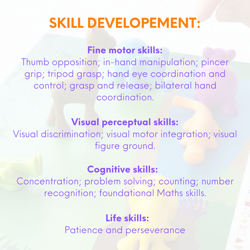 Wild Wanderings - My Busy Bots Bag of animals, learning their shapes and matching while focusing on the building & development of important sensory skills