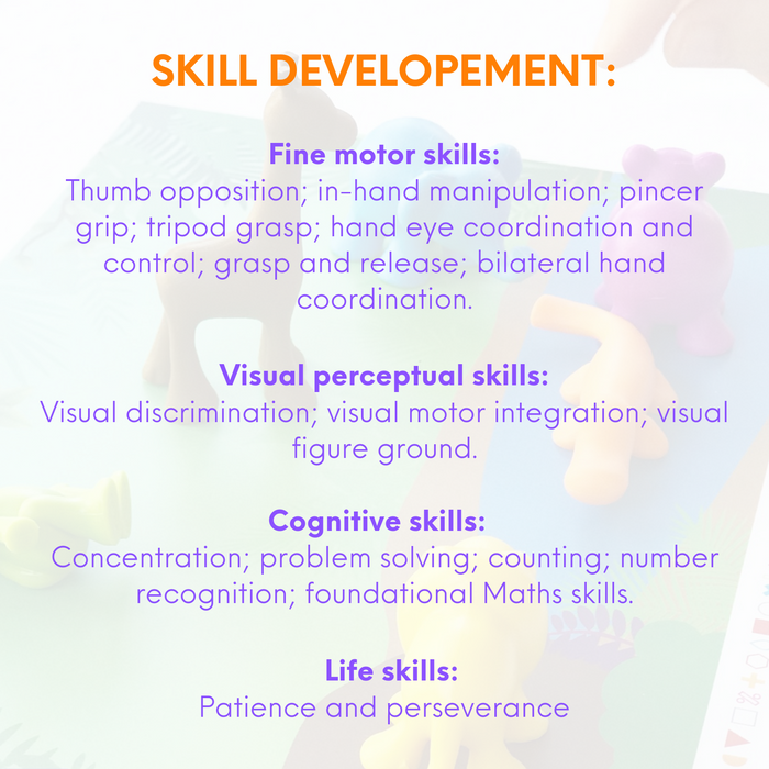 Wild Wanderings - My Busy Bots Bag of animals, learning their shapes and matching while focusing on the building & development of important sensory skills