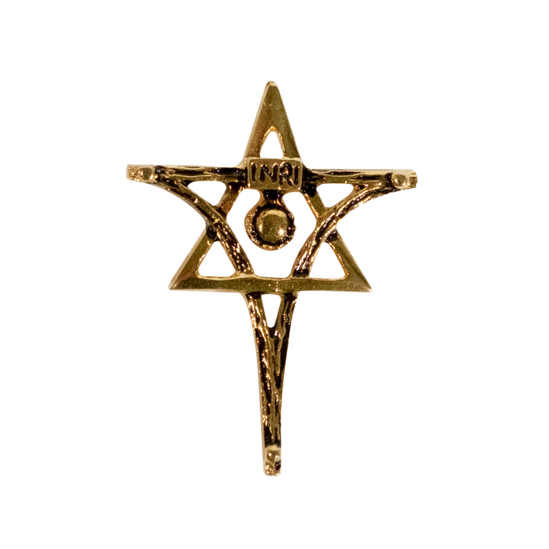 MESSIACA INRI Messianic Cross & Star of David Lapel Pin