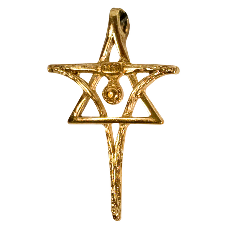 MESSIACA INRI Messianic Cross & Star of David Pendant, Large