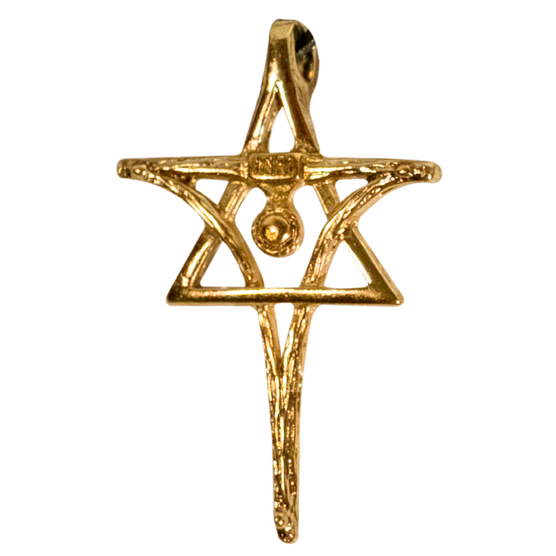 MESSIACA INRI Messianic Cross & Star of David Pendant, Large