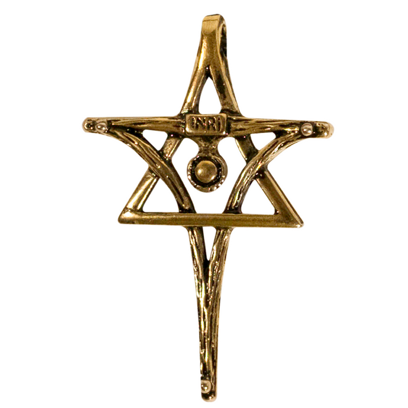 MESSIACA INRI Messianic Cross & Star of David Pendant, Large