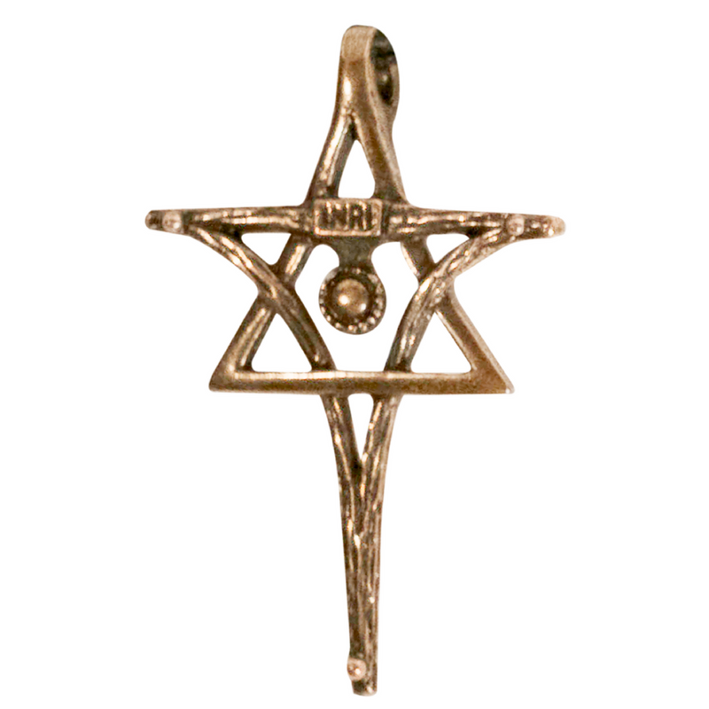 MESSIACA INRI Messianic Cross & Star of David Pendant, Large