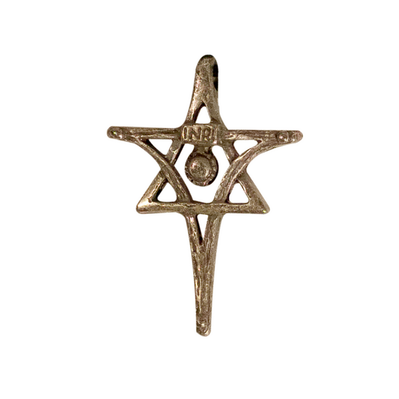 MESSIACA INRI Messianic Cross & Star of David Pendant, Small